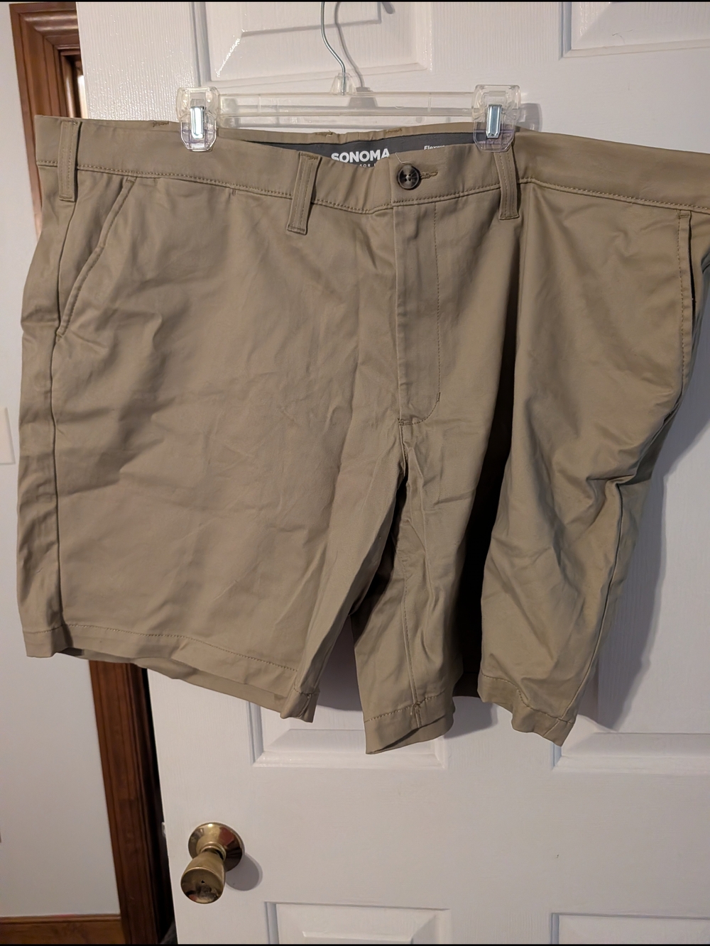 Sonoma Men's Tan Flat-Front Chino Shorts